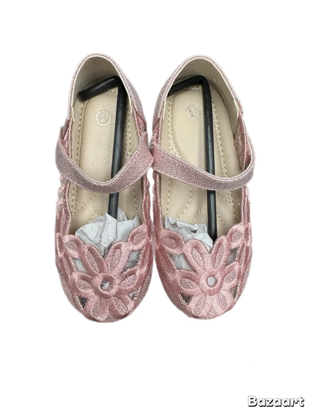 Toddler Pink Lace Floral Mary Jane Shoes Flats 8